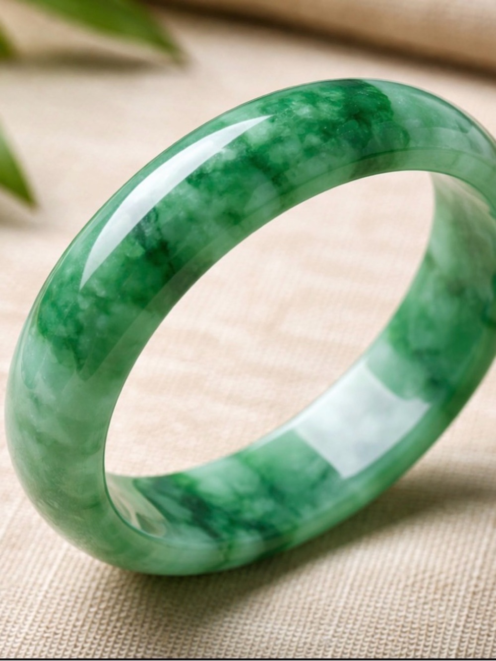 Green Jade Bangle Bracelet
